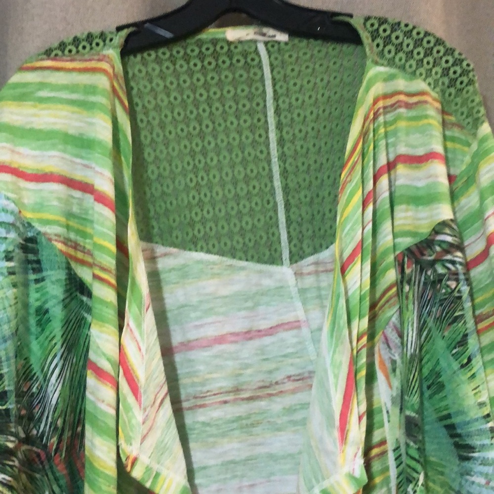 Multicolored light weight cardigan tropical  2x